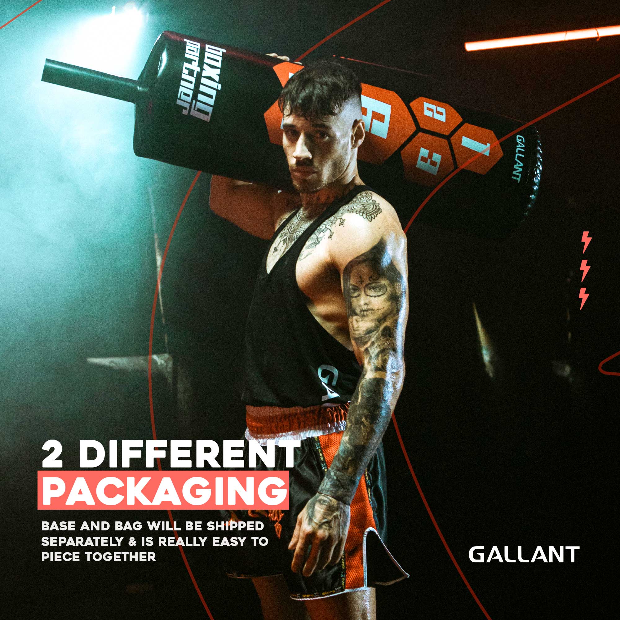 5.5ft Heritage Brown Free-Standing Punchbag 2 Different Packaging.